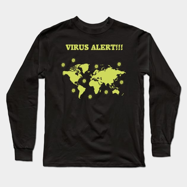 Virus Alert Long Sleeve T-Shirt by JevLavigne